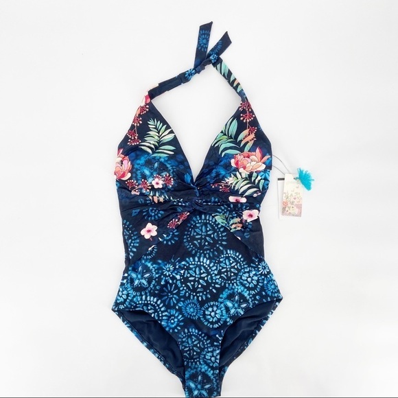 NWT Johnny Was Annia Twist One Piece Bathing Swimsuit Size Small - Picture 1 of 8